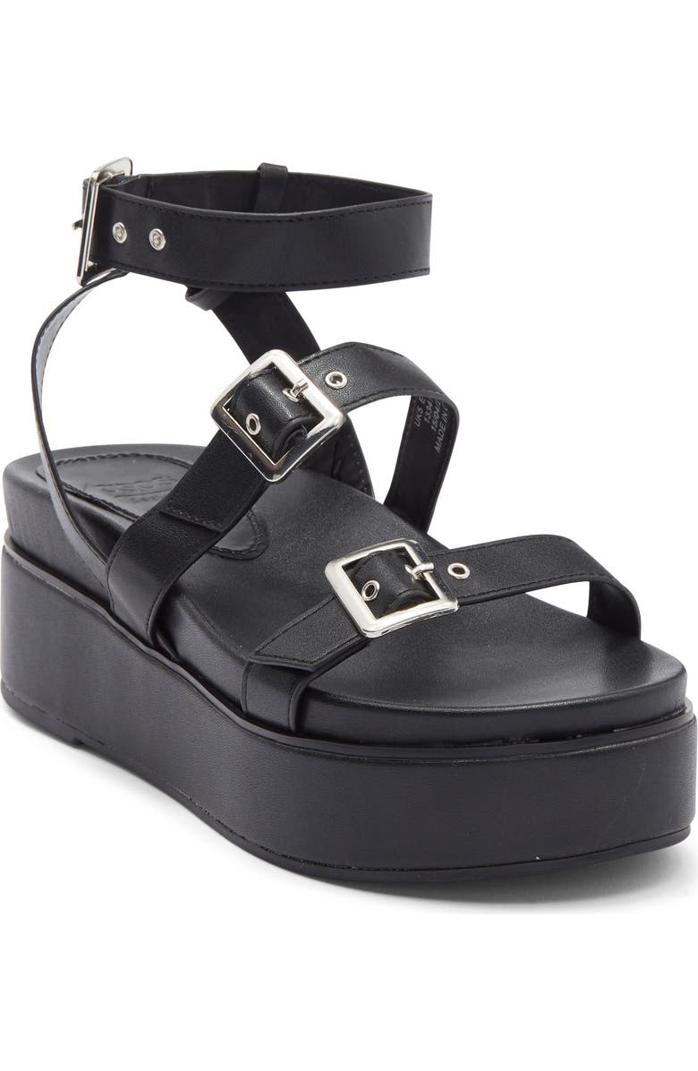 ASOS DESIGN Trombone Platform Buckle Sandal, Main, color,
