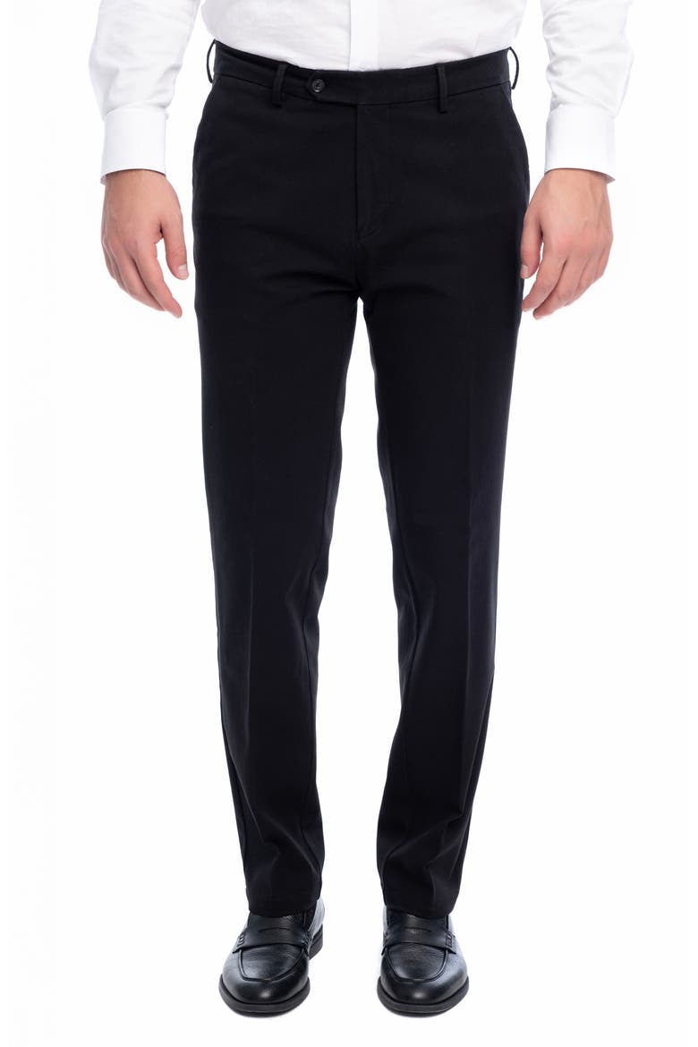 Stretch Cotton Casual Fashion Pants, Main, color, BLACK