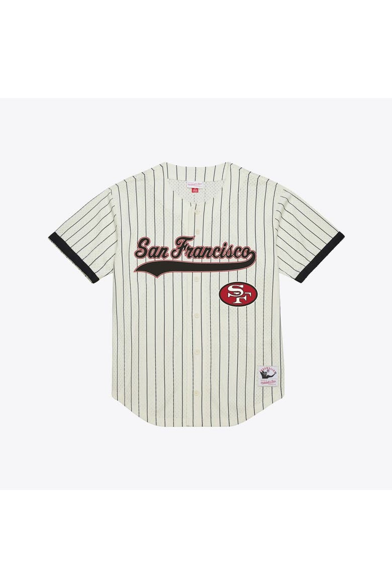 Men's Mitchell & Ness Joe Montana Cream San Francisco 49ers Name & Number Mesh Fashion Jersey, Main, color, Cream