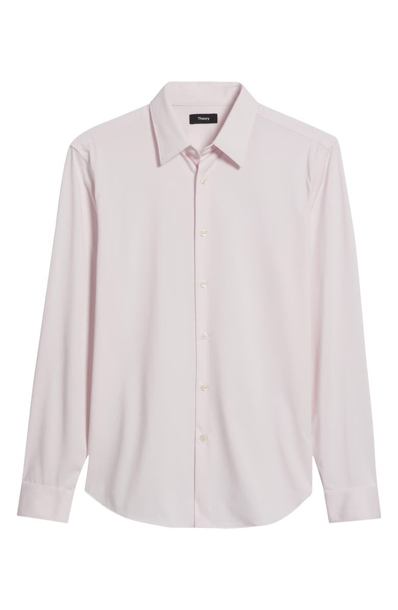 Theory Sylvain ND Structure Knit Button-Up Shirt, Alternate, color, Dogwood