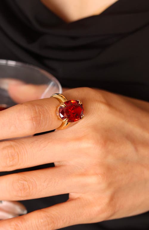 Rc Retro Chic Cherry Glow Ring In Gold