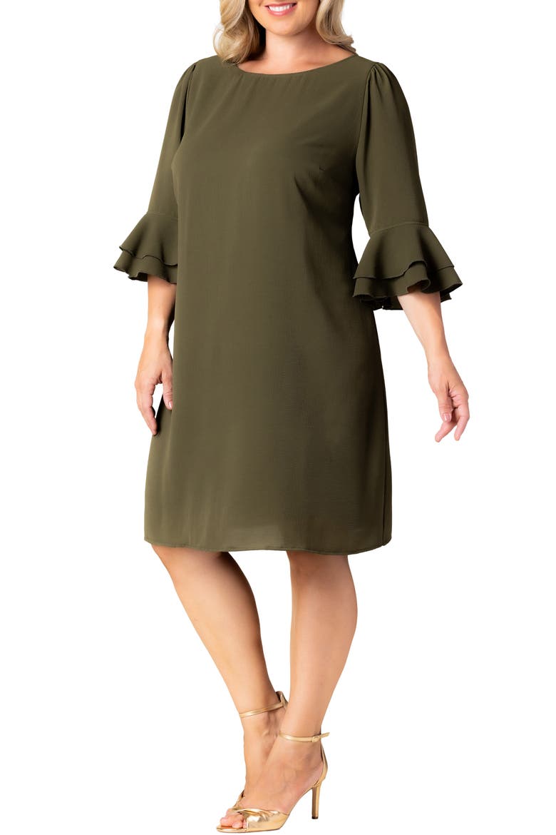Sienna Floral Shift Dress, Alternate, color, OLIVE