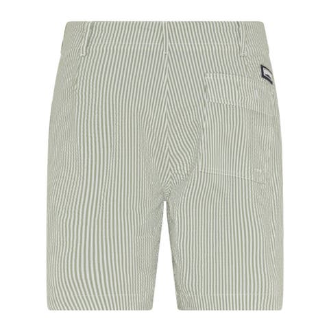 Men Stretch Cotton Bermuda Shorts Seersuckers Stripes