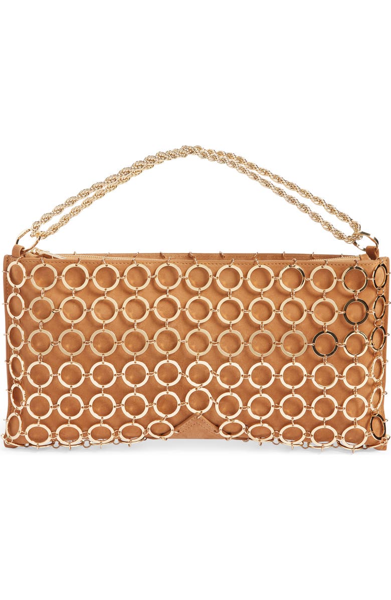 Cult Gaia Hera Chain Shoulder Bag, Main, color, Camel