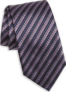 ZEGNA TIES Stripe Mulberry Silk Tie