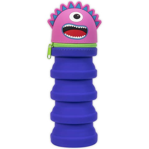 Retractable Pencil Case, Pink Monster