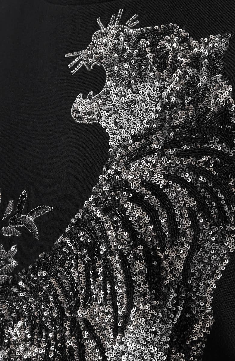 AllSaints Pounce Lisa Embellished Cotton Graphic T-Shirt, Alternate, color, Black