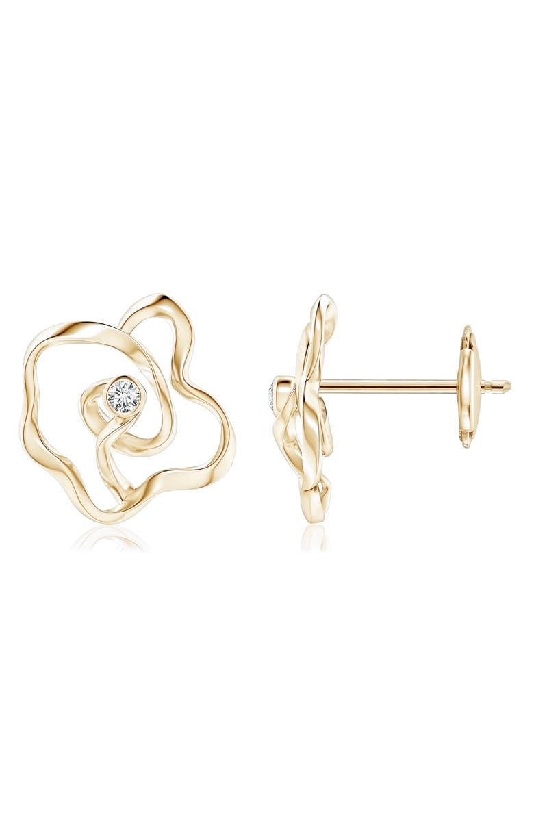 Natori Fine Jewelry Natori Sakura Diamond Flower Stud Earrings, Main, color, 