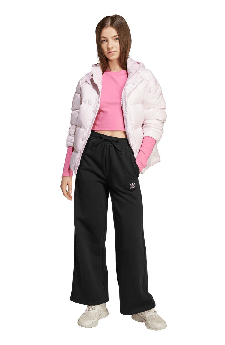 adidas Originals Kids' Wide Leg Sweatpants, Alternate, color, Black/ White