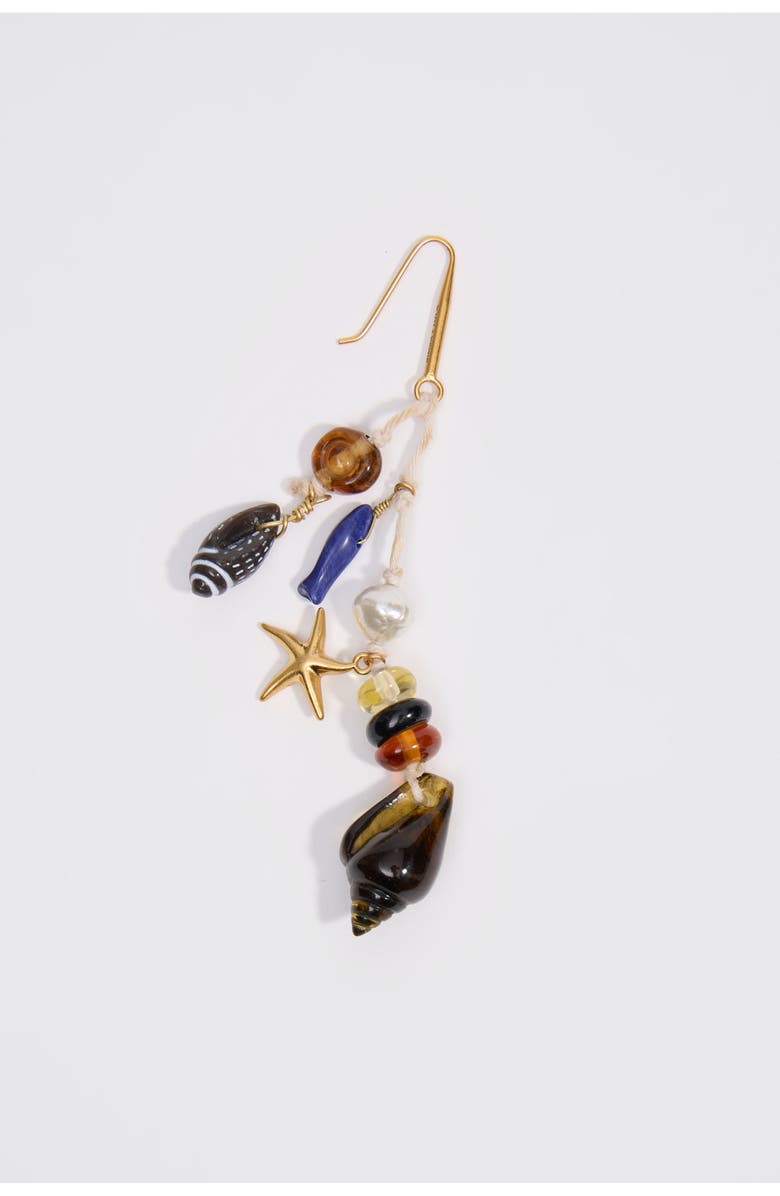 Bimba y Lola Amber Starfish And Seashell Earrings, Alternate, color, Amber