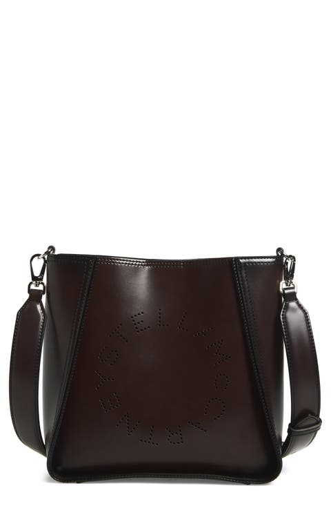 Logo Faux Leather Crossbody Bag