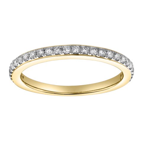 Solas 14K Gold Round Diamond Studded Eternity Ring - 0.31cts