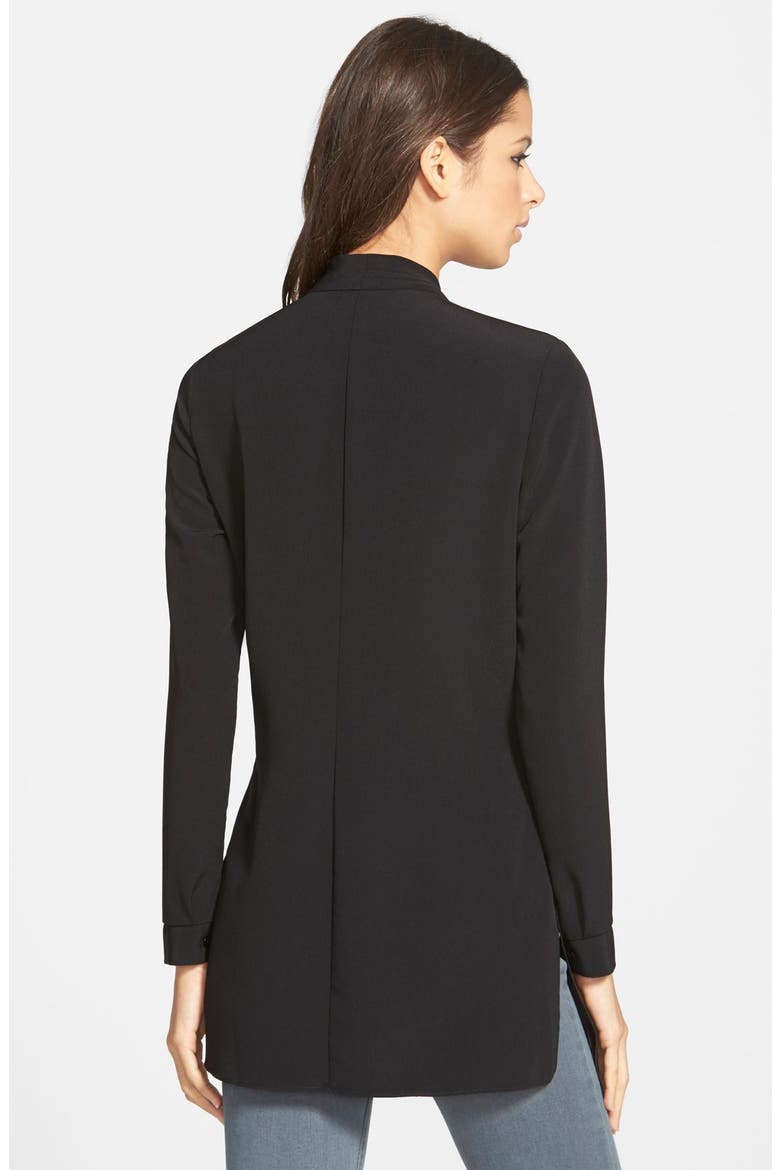 ASTR Long Sleeve Wrap Tunic Blouse, Alternate, color, BLACK