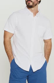 7 Diamonds Bennet Stripe Seersucker Short Sleeve Button-Up Shirt