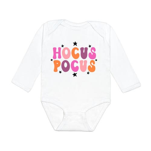 Sweet Wink Hocus Pocus Halloween Long Sleeve Bodysuit In White