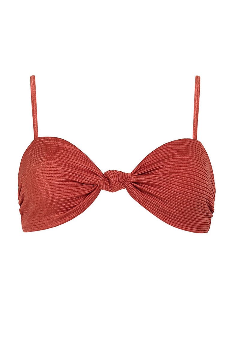 Sunset Bazaar Lissa Knot Bandeau Top, Main, color, Terracota Rusty Copper