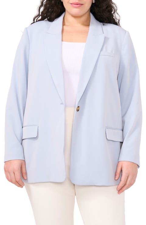 Oversize One-Button Blazer (Plus)