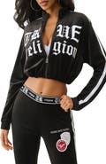 True Religion Crop Velour Track Jacket