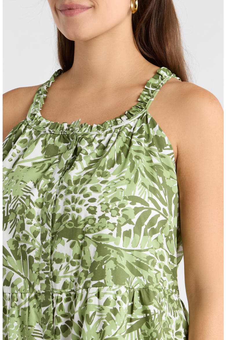 Irenan Leaf Zelie Cotton Midi Dress, Alternate, color, WHITE/ OLIVES
