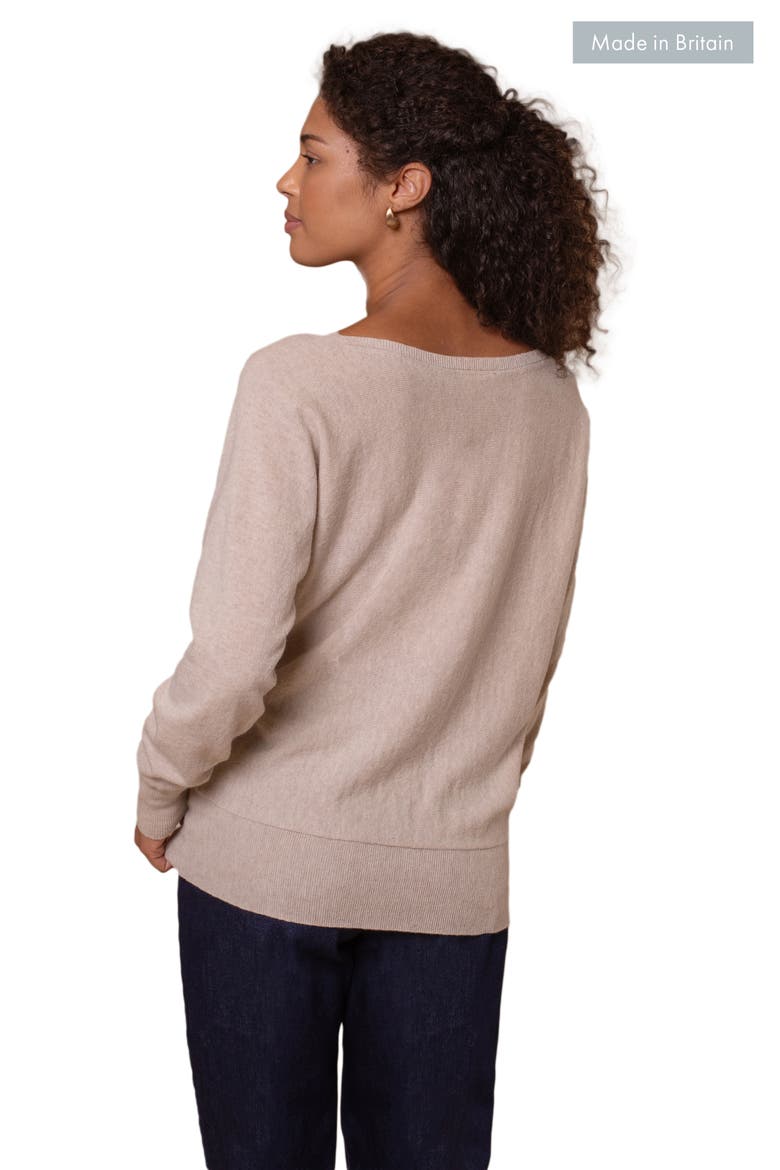 British Geelong Slash Neck Sweater, Alternate, color, Oatmeal