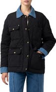 BLANKNYC Quilted Denim Trim Barn Jacket