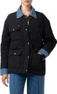 BLANKNYC Quilted Denim Trim Barn Jacket