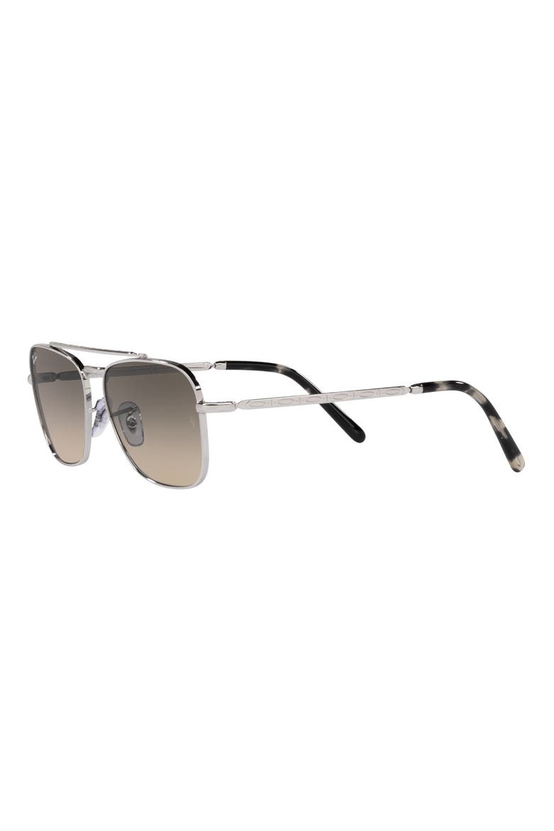 New Caravan 58mm Gradient Square Sunglasses, Alternate, color, SILVER / CLEAR GRADIENT GREY