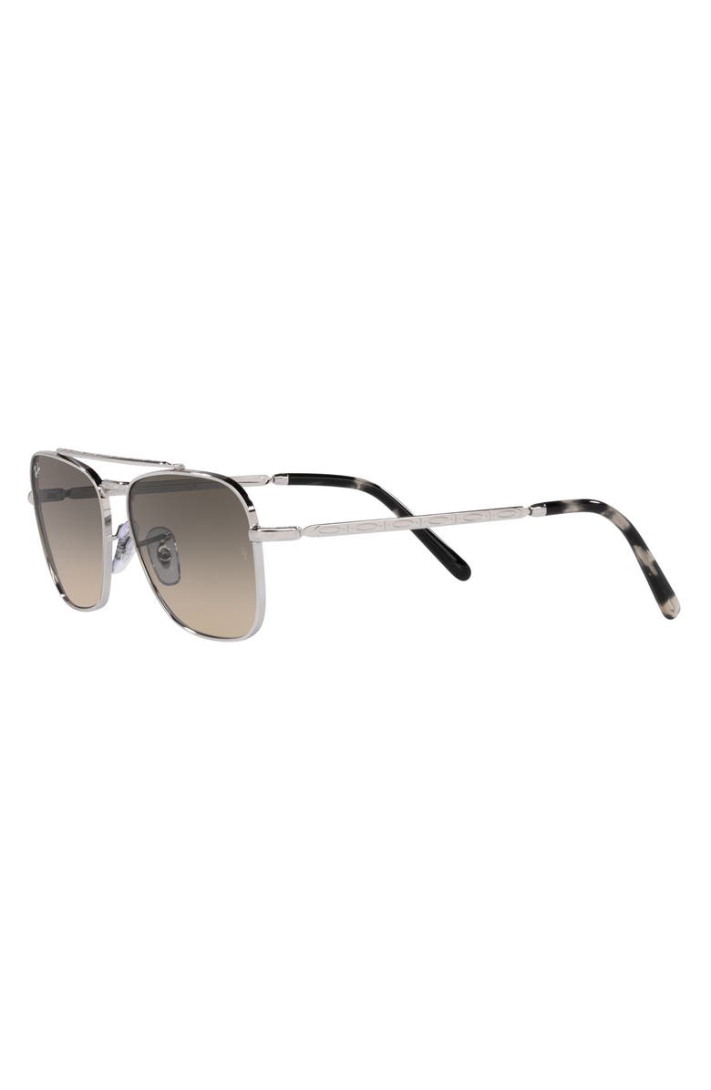 Ray-Ban New Caravan 58mm Gradient Square Sunglasses, Alternate, color, Silver / Clear Gradient Grey