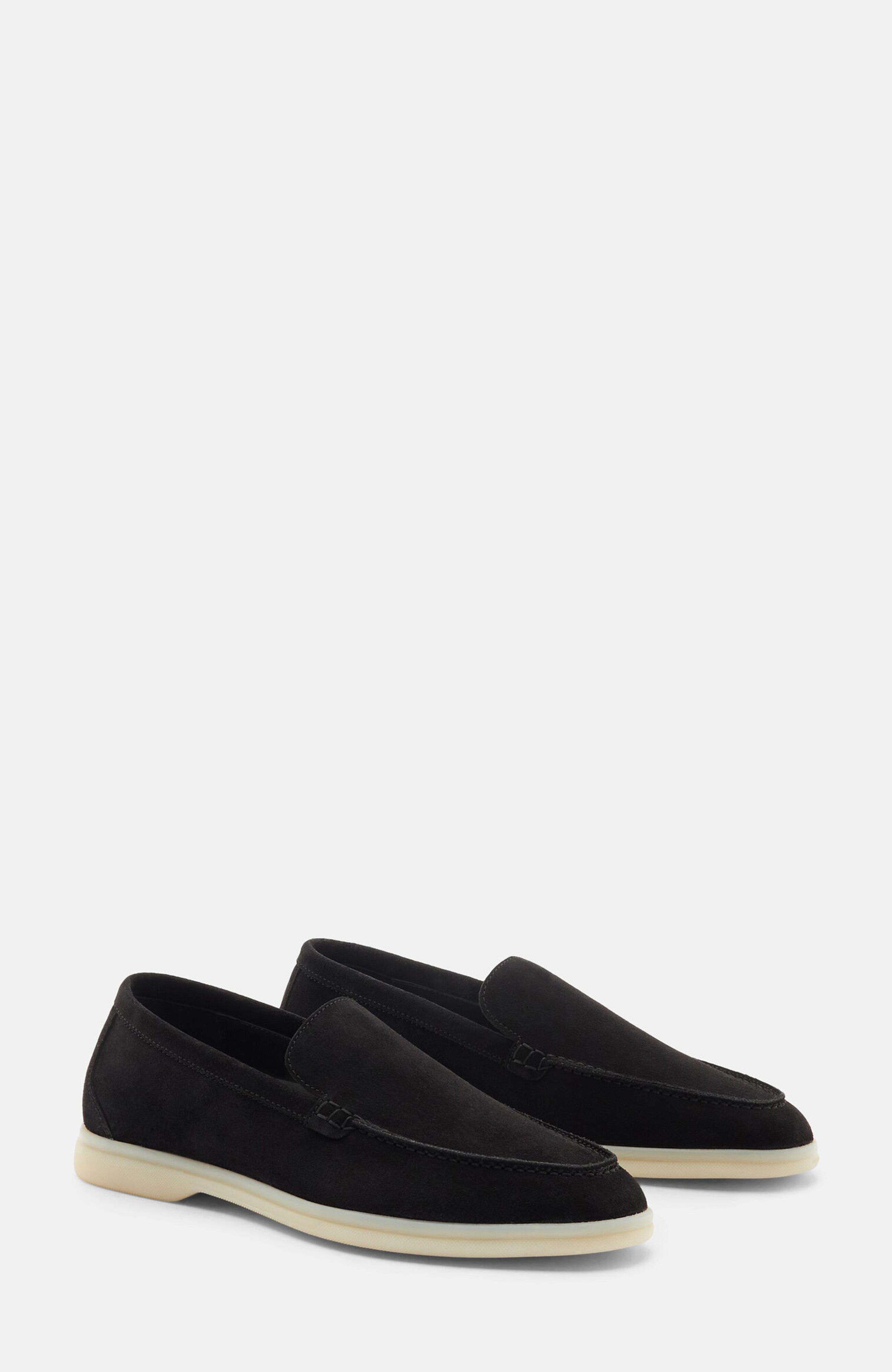 SCAROSSO Ludovica Loafers, Main, color, Black Edit - Suede