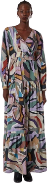 Mizalle Flowy Long Sleeve Maxi Dress