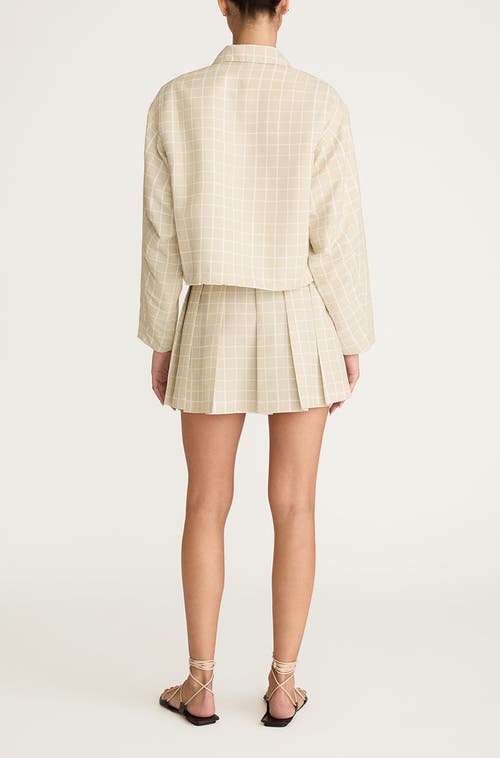 REBECCA TAYLOR REBECCA TAYLOR PAINTERLY WINDOWPANE CROPPED FAILLE JACKET 