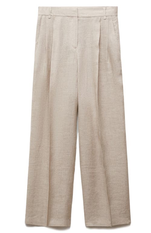 Mango Linen Suit Pants In Neutral