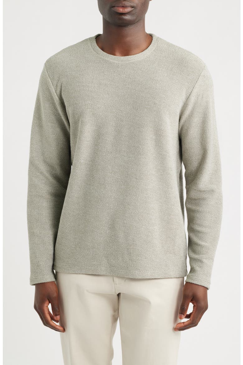 Loop Face Cotton Blend French Terry Crewneck Pullover, Main, color, SAGE