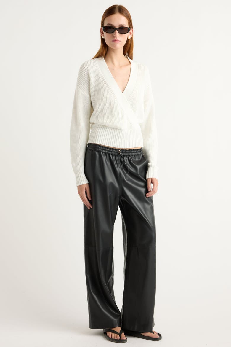 Maren Cropped V-Neck Sweater, Alternate, color, White