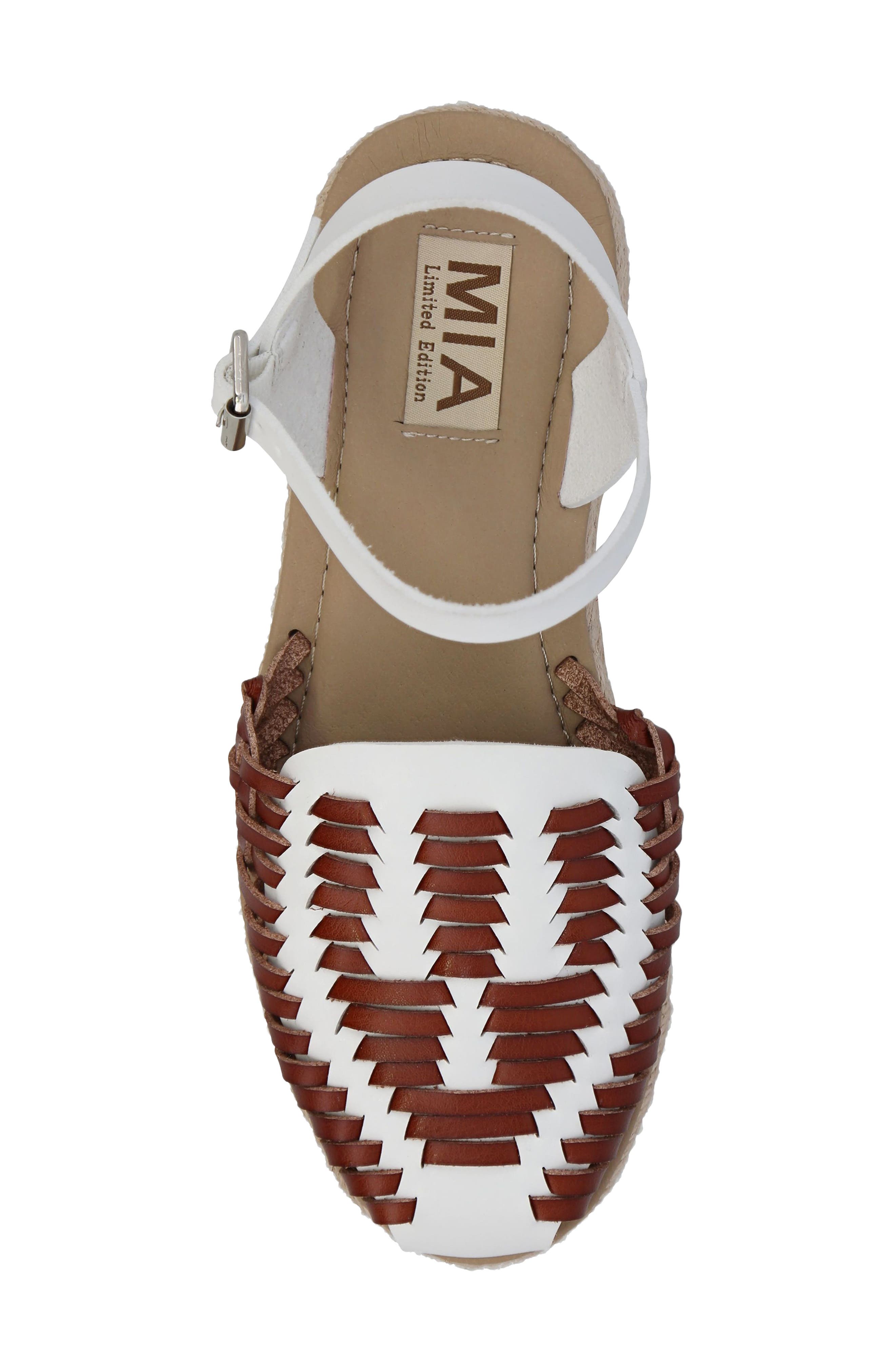 MIA Eshani Ankle Strap Espadrille Sandal, Alternate, color, White/ Cogn