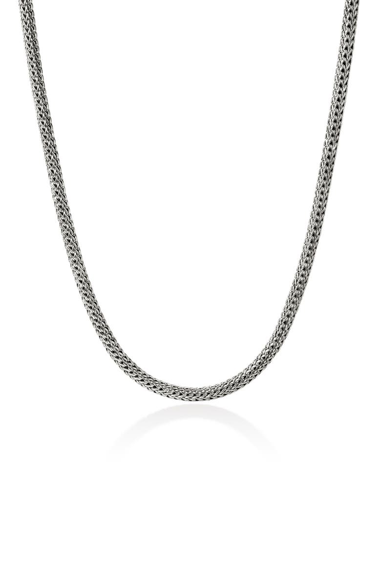 Icon Necklace, Sterling Silver, Pavé Diamond, Main, color, SILVER