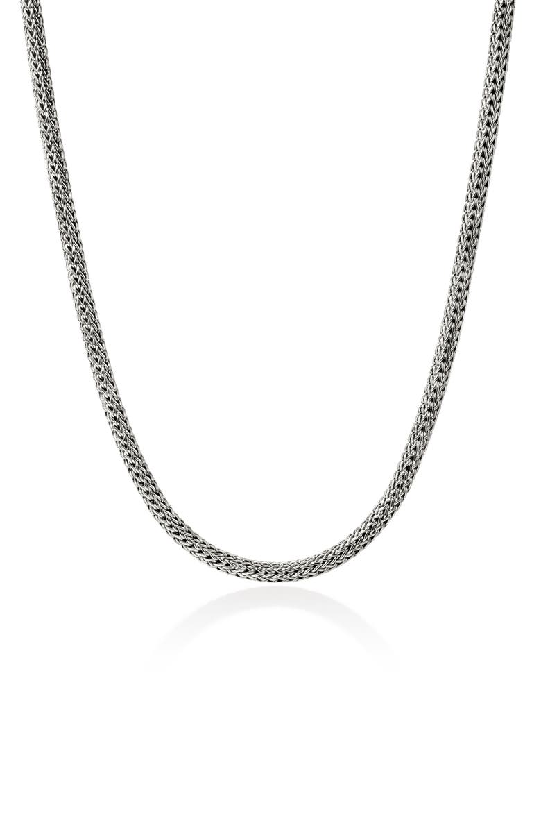 John Hardy Icon Necklace, Sterling Silver, Pavé Diamond, Main, color, Silver