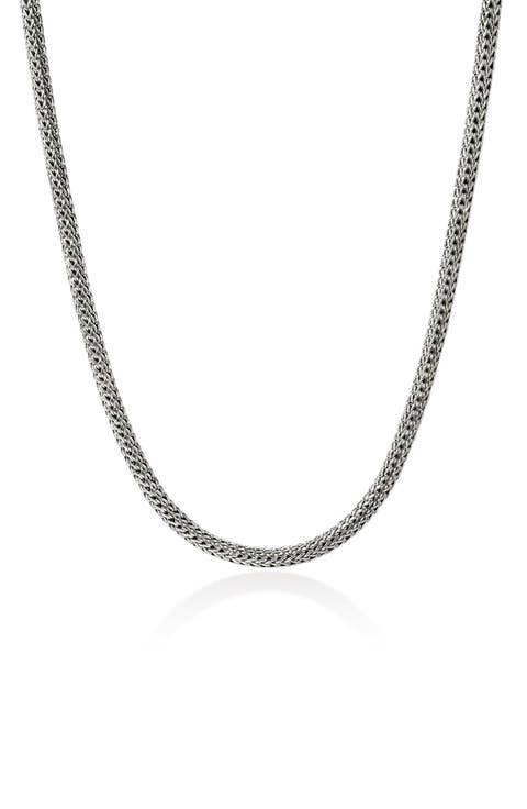 Icon Necklace, Sterling Silver, Pavé Diamond