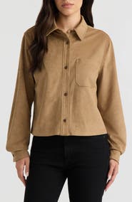 Hunter Cropped Faux Suede Shirtjacket