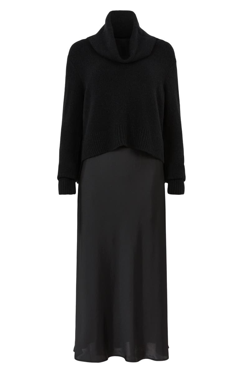 AllSaints Tierny Roll Neck Sweater & Midi Dress, Alternate, color, 