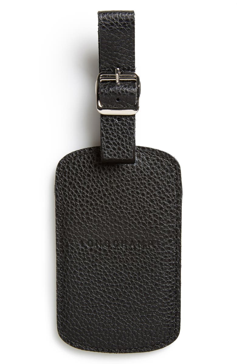 Longchamp Leather Luggage Tag, Main, color, 