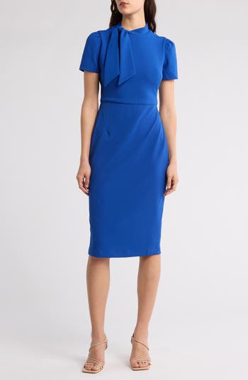 ワンピース Maggy London Tie Neck Puff Sleeve Scuba Crepe Dress Maggy London Tie Neck Puff Sleeve Scuba Crepe Dress