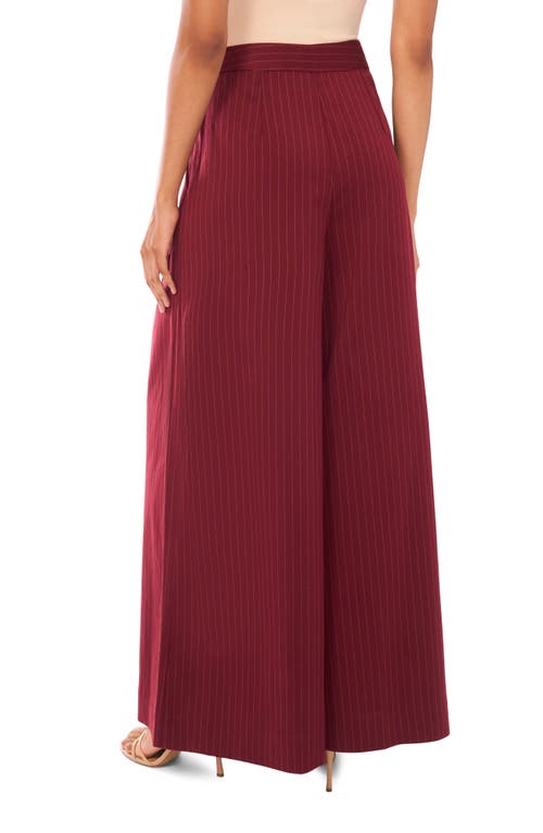 Parker Pinstripe Wide Leg Pants In Brown