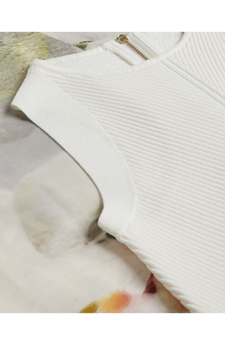 Ted Baker London Tirsso Floral Rib Bodice Jumpsuit, Alternate, color,