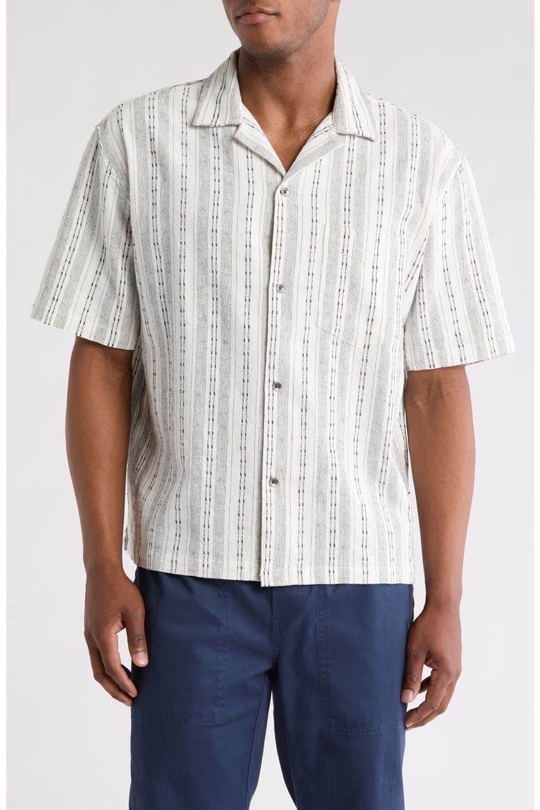 Stripe Camp Shirt, Main, color, WHITE