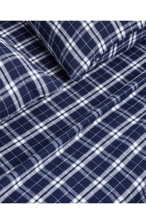 Petite Plume Oxford Tartan Cotton Sheet Set In Blue
