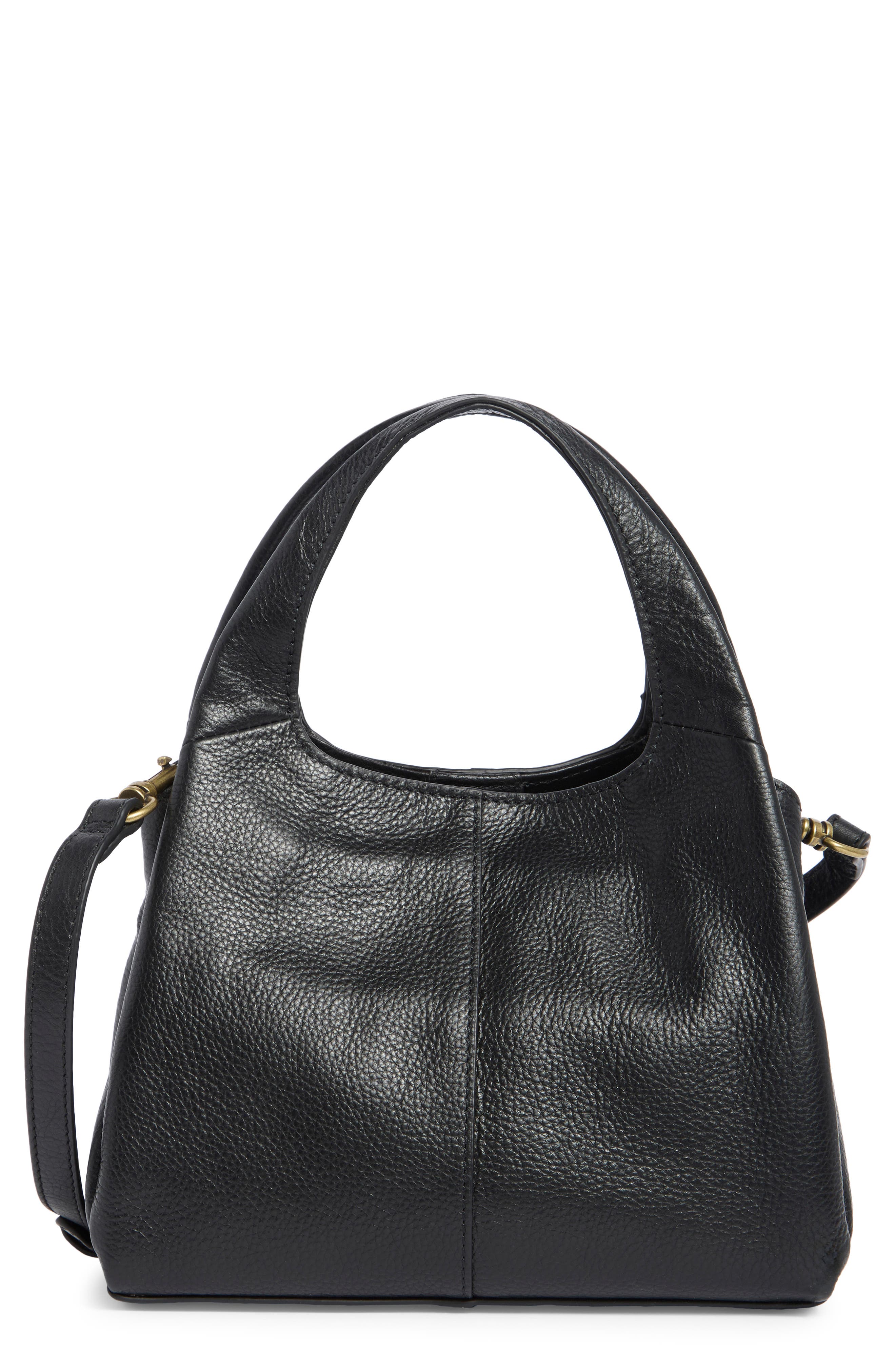 Lucky Brand Sue Leather Crossbody Shoulder Bag, Main, color, Black