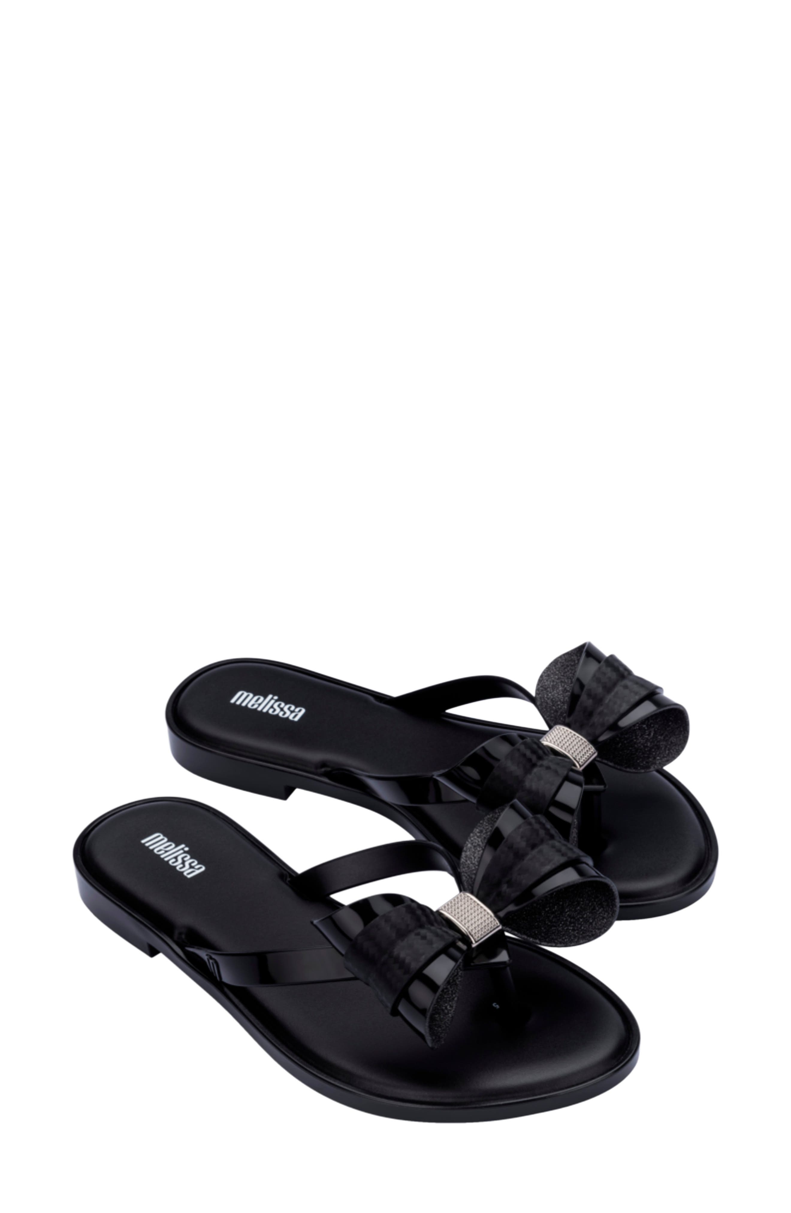 Melissa Slim V Ad Water Resistant Flip Flop, Main, color, Black