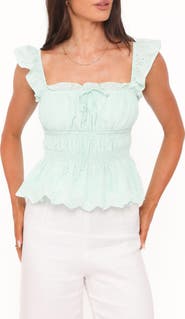 Petal & Pup Melissa Cotton Peplum Top