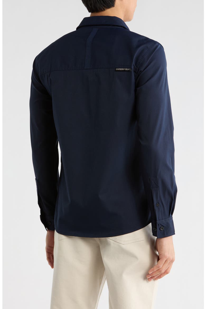 Water Resistant Technical Button-Up Shirt, Alternate, color, NAVY